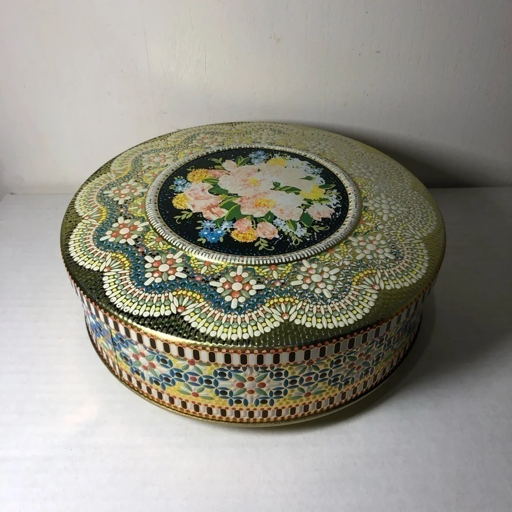 Vintage Daher 1960s Textured Mosaic Tin, Multicolor, Rare